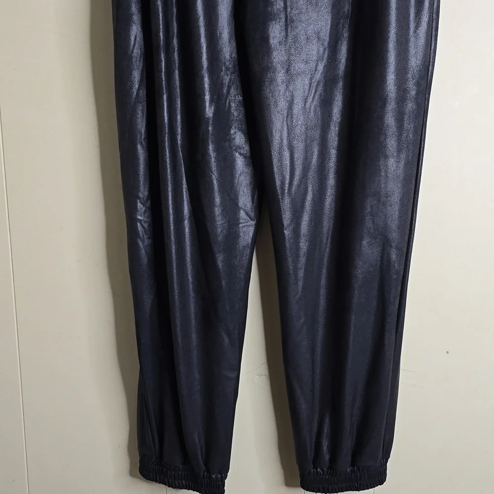 Gianni Bini Luxe Coated Paperbag Waist Joggers  Large - Picture 7 of 8